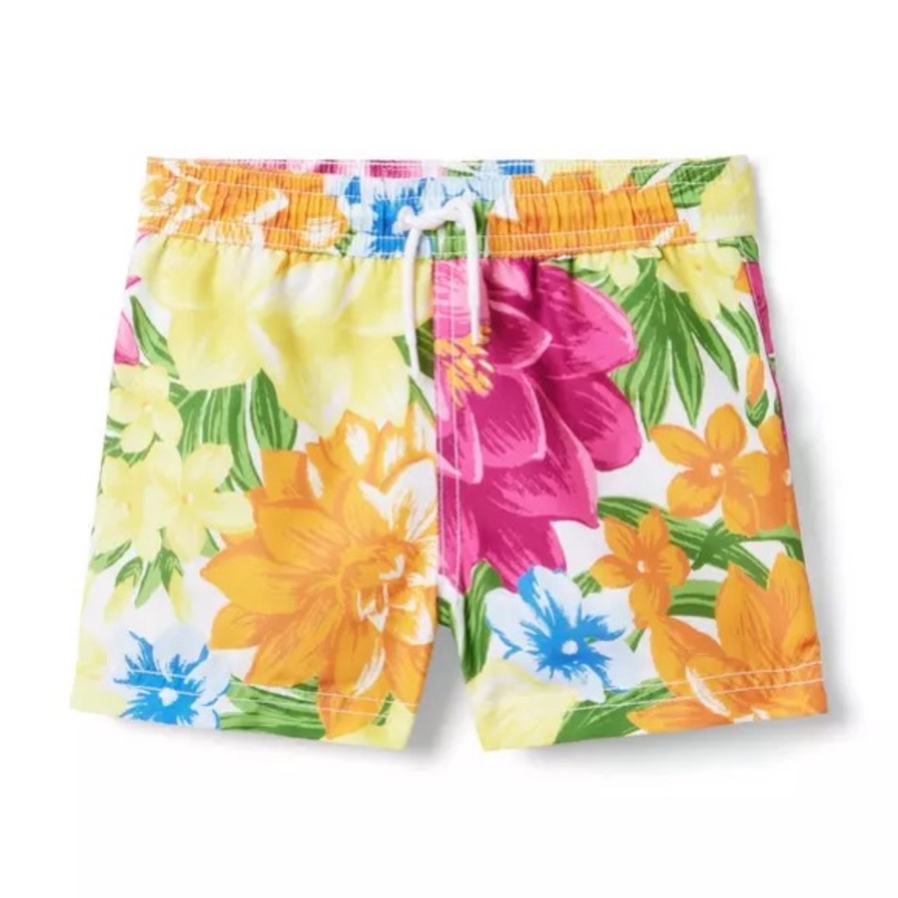 Infant Boys Janie & Jack Recycled Floral Swim Trunk 6-12m